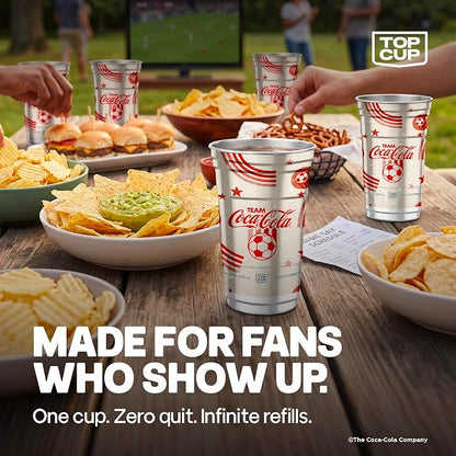 Top Cup – 20 Ounce, Officially Licensed Coca-Cola Soccer Theme Aluminum Party - Image 7