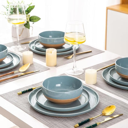 AmorArc Dinnerware Sets for 6, 18 Pieces Ceramic Plates and Bowls Set | Scratch - Image 7
