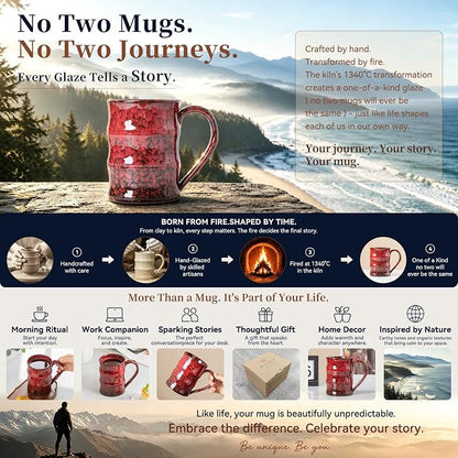 22oz Red Kiln-Change Ceramic Coffee Mug - Image 5