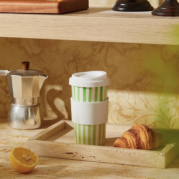 Ceramic Travel Mug with Lid – Aesthetic Coffee Cup, Minimalist Reusable Coffee - Image 7