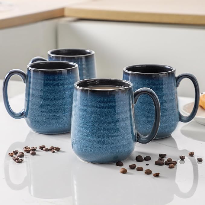 HASENSE Coffee Mugs Set of 4, 12 Ounce Ceramic Coffee Cups - Image 7