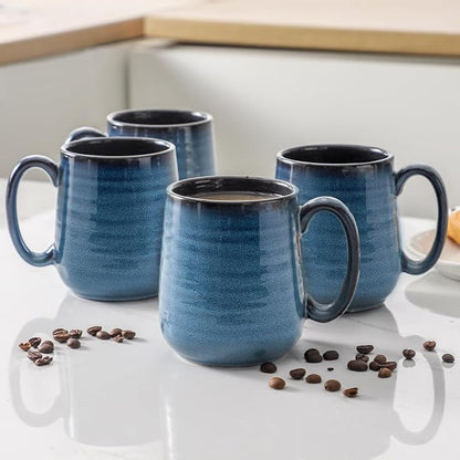 HASENSE Coffee Mugs Set of 4, 12 Ounce Ceramic Coffee Cups - Image 7