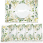 AOFOTO Watercolor Leaves Printed Placemats Set of 4 Spring Sage Green Gold Leaves Place Mats Washable Rectangular Table Mats for Party Home Kitchen Restaurant Dining Table Decor 12x18 Inch