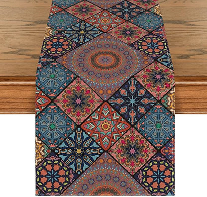 Artoid Mode Boho A Bohemia Style Table Runner, Vintage Rustic Farmhouse Kitchen by ArtoidMode