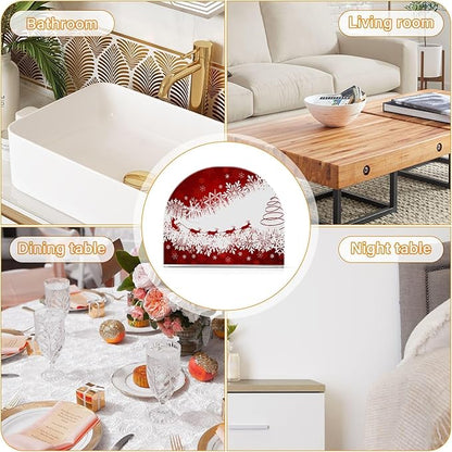 Napkin Holder Red Christmas Crystal Clear Acrylic Napkin Holders,Deer Paper Napkin Holder Dining Table Dispenser for Kitchen Restaurant Home Decor Bar Accessories