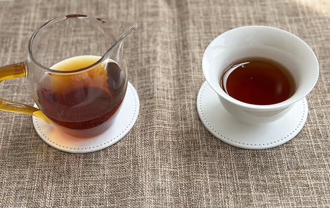 Set of 6 Leather Coasters, Round Coasters - Image 5