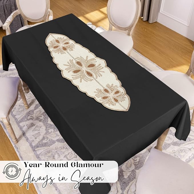 Beaded Table Runner, 13x36 in, polyester back, artisan-crafted, dining & - Image 8