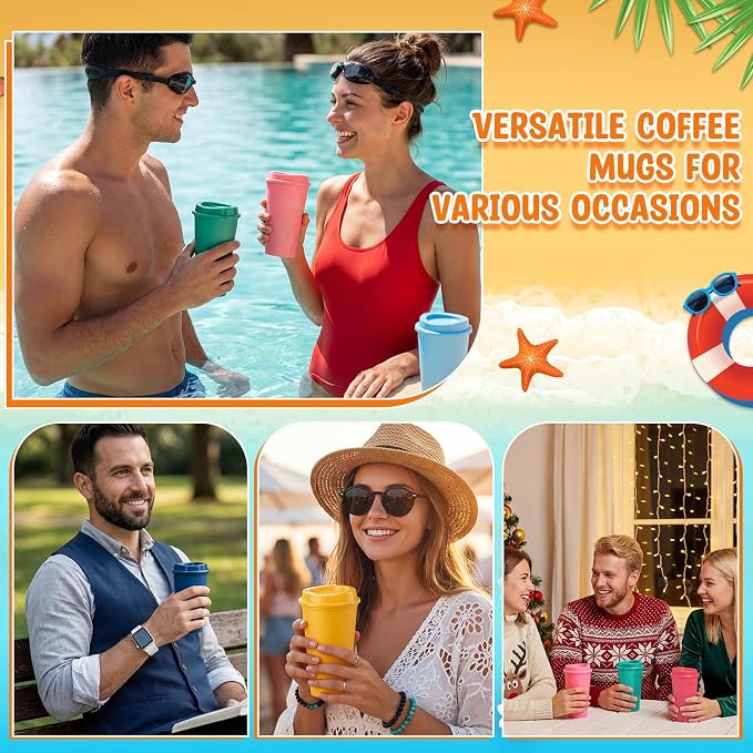 Honeydak 66 Pack 16 oz Reusable Coffee Cups - Image 6