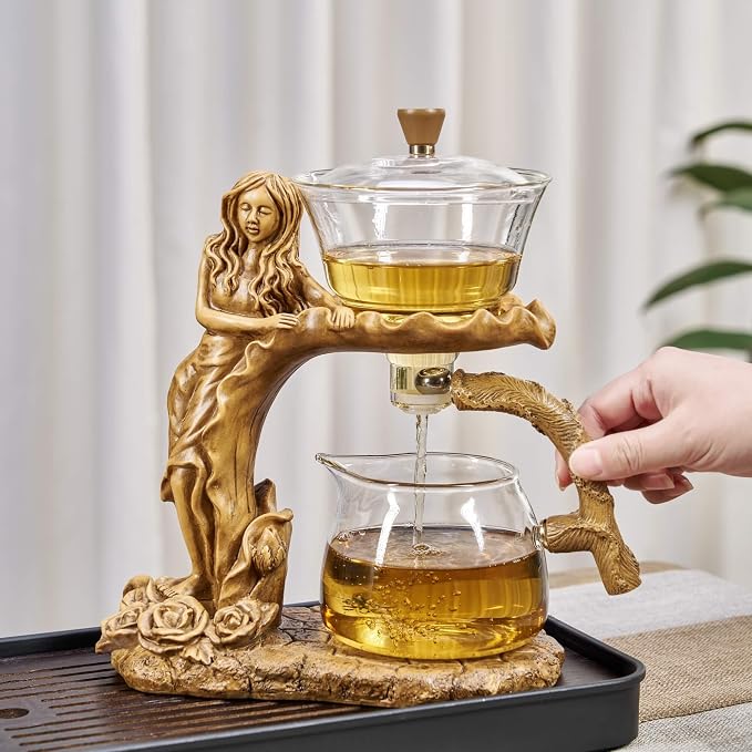 Zurucily Glass Teapot Set with Infuser Semi Automatic Tea Set Magic Teapot - Image 7