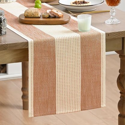 Artoid Mode Caramel Farmhouse Rustic Fall Table Runner, Seasonal Macrame Fabric by ArtoidMode