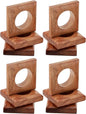 CLEENTABLE Wooden Napkin Rings Set of 12 Fall Decor for Home Square Acacia Wood Napkin Holders for Dining Table Settings Napkin Ring Rustic Table Décor for Weddings, Parties, Everyday Use (Brown)