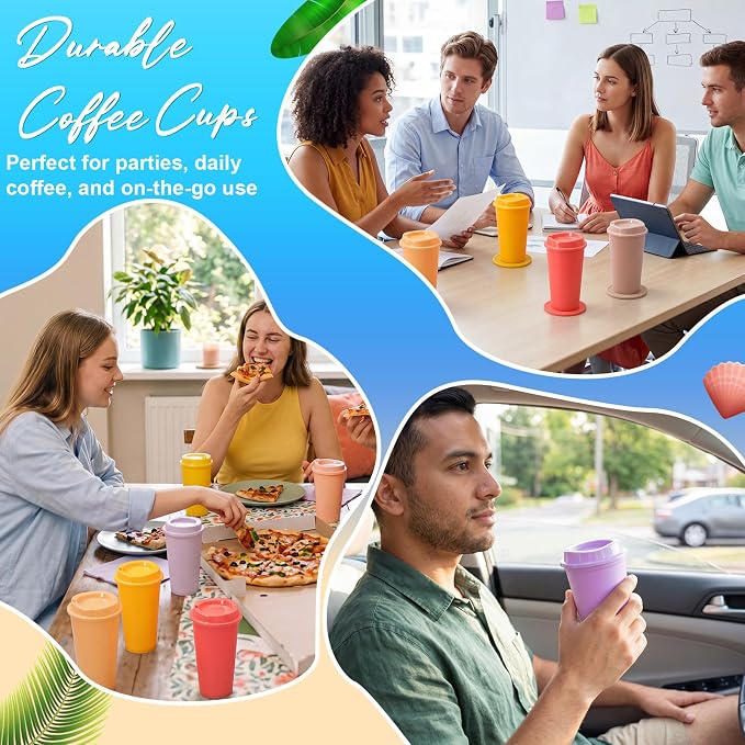 Honeydak 30 Pack 16 oz Reusable Coffee Cups - Image 5