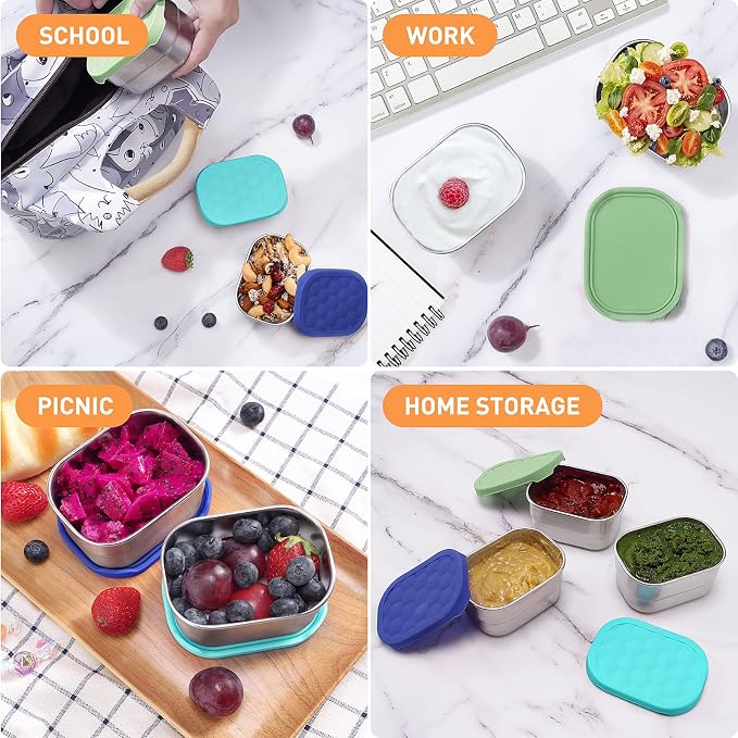 Small Stainless Steel Snack Containers - Image 7