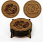 LazerEdge North Carolina Tar Heels Wooden Coaster Set - Cherry Wood - Officially Licensed Product - 4-Pack