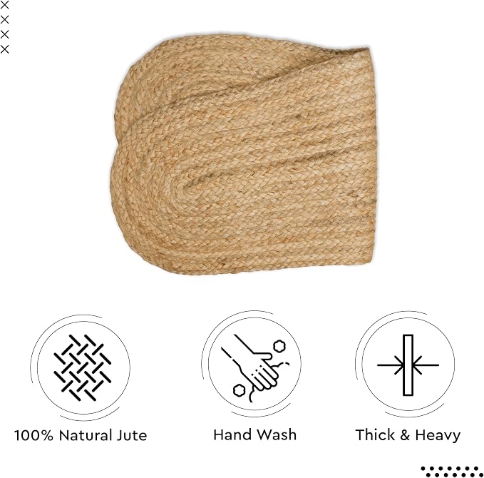 Encasa XO Handwoven Jute Table Runner, Center Table 12"x36" Jute Natural Bleach - Image 7