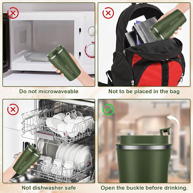 MOMSIV 12oz Travel Coffee Mug, Insulated Coffee Cup - Image 6