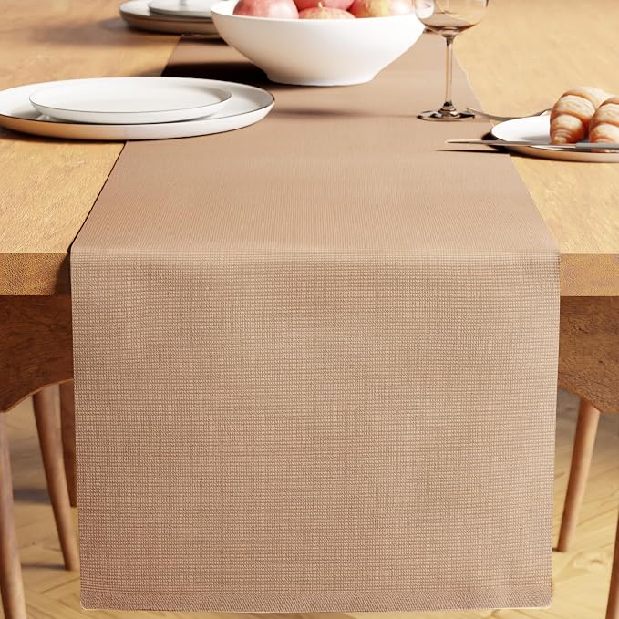 Encasa XO Dining Table Runner 13"x59" | Yarn Dyed Fine Ribbed Cotton | Solid by EncasaXO