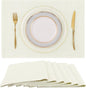 homing Cotton Linen Placemats Set of 6, Cloth Washable Farmhouse Dining Table Mats for Indoors & Outdoors, Easy to Clean, Cream, 13 x 19 Inch