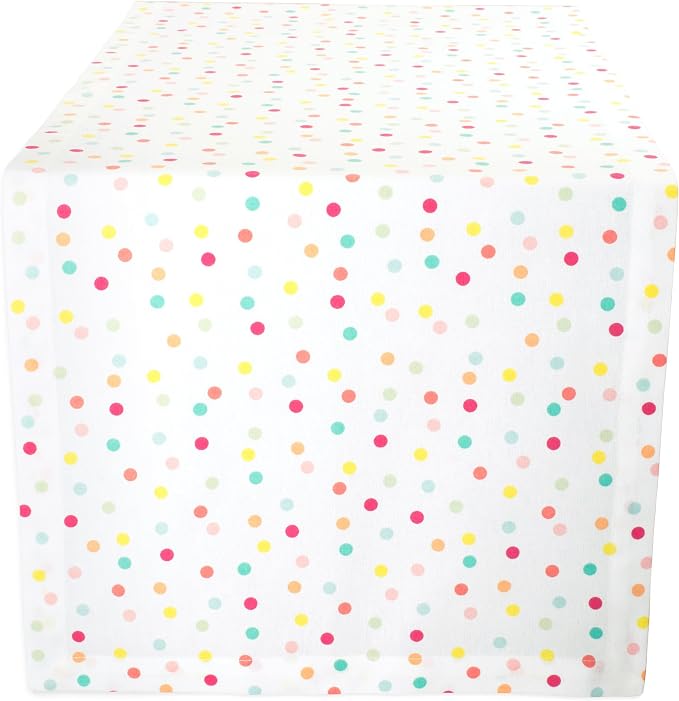 DII Polka Dot Party Print Tabletop Collection Reusable & Machine Washable by DII