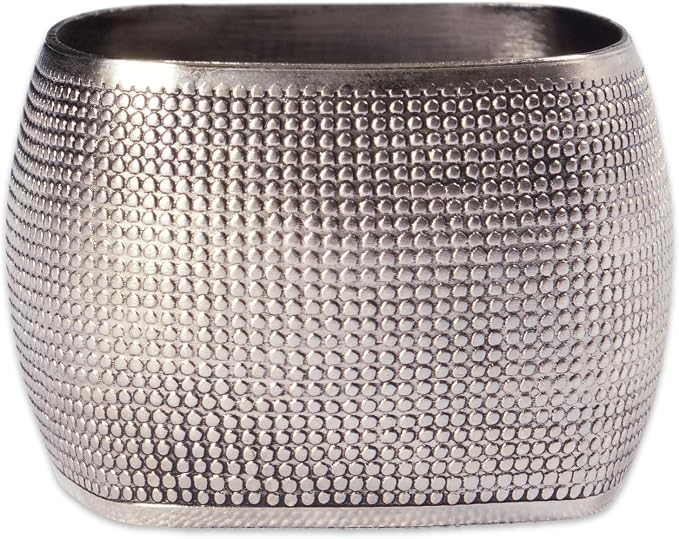 DII Decorative Assorted Silver Napkin Ring Set, One Size - Image 2