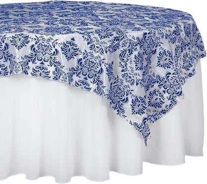 Efavormart Royal Damask Flocking Square Tablecloth Overlay 60"x60" Square - Image 7