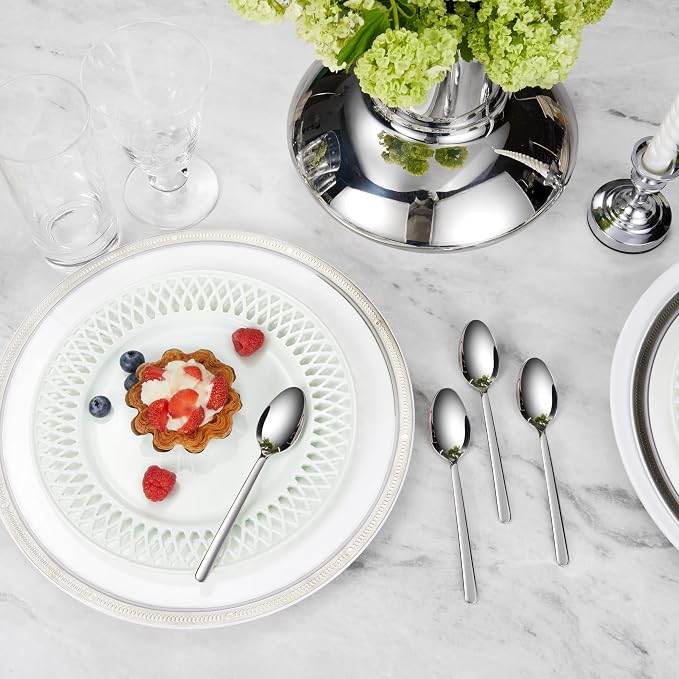 Premium Aline 4-Piece 5.8-Inch Dessert Spoon Set | 18/10 Stainless Steel Small - Image 3