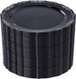 DaYammi 60PCS Black and Silver Plastic Plates, Heavy Duty Black and Silver Disposable Plates Premium 7.5 inch Dessert Cake Salad Appetizer Plate Hard Plastic Plate Disposable for Party Wedding