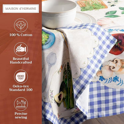 Maison d' Hermine Cloth Napkins Set of 4 100% Cotton Everyday Reusable Square Napkins Cloth Washable Dinner Party Wedding Restaurant Valentines Day Decorations Spring/Summer (Gourmand, 20" x 20")