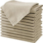 H.VERSAILTEX Cloth Napkins Set of 12 (18" X 18") Linen Textured Dinner Napkins Waterproof Extra Soft Thick Durable Reusable Napkins with Hemmed Edges for Dinners, Weddings and Everyday Use, Taupe