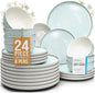 24 Piece Stoneware Dinnerware Set by PURELIVING