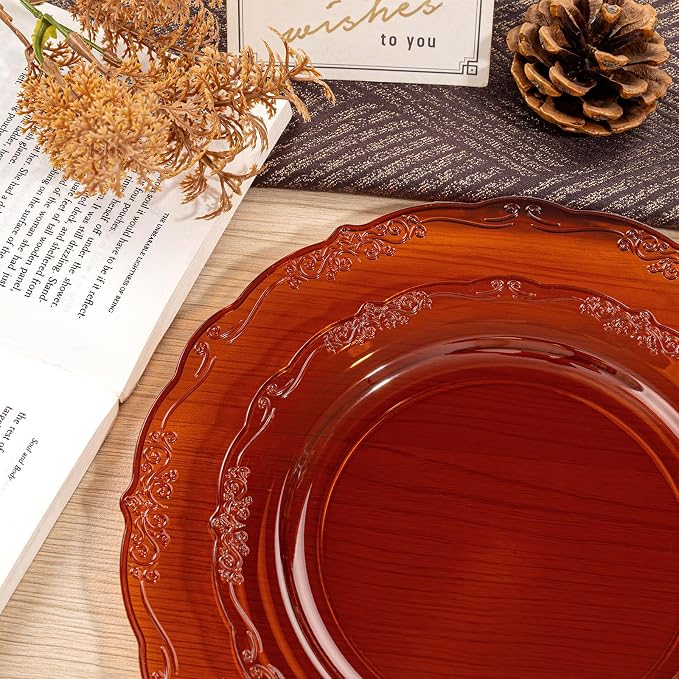 U-QE 100PCS Amber Plastic Plates - Image 6