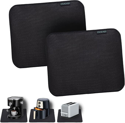 Heat Resistant Appliance Mat, Black, Non-Slip Kitchen Counter Protector, Large Size for Coffee Maker, Blender, Air Fryer (2, 15 * 18)