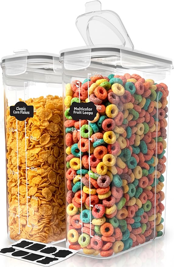 Utopia Kitchen Cereal Containers Storage Set, 2 Pack, BPA-Free Cereal Dispensers by UTOPIAKITCHEN