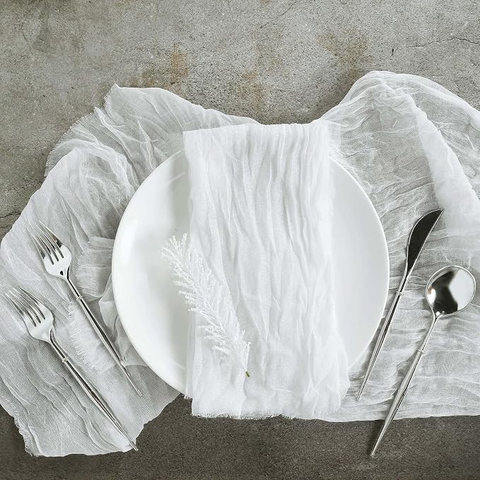 Efavormart 5 Pack | 24"x19" White Gauze Cheesecloth Napkins Cotton Dinner by efavormart