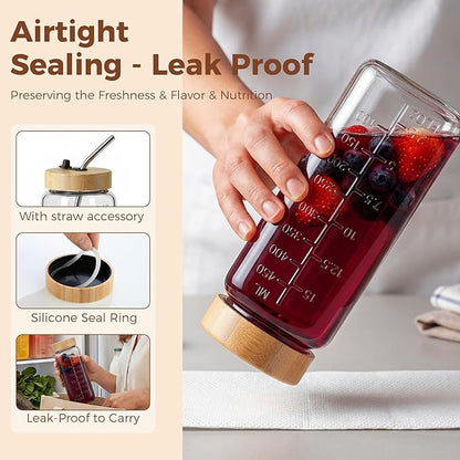 16 oz Square Glass Juice Bottles - Image 3