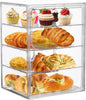 Attelite Pastry Display Case,4 Layers Adjustable Clear Bread Box for Kitchen Countertop,Bread Storage with Magnetic Door Bakery Pastry Display15.5x11.4x9.8inch