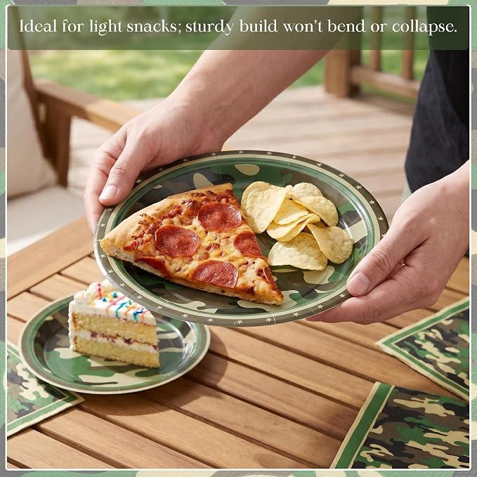 100 Pcs Disposable Camouflage Party Tableware Set - Image 6