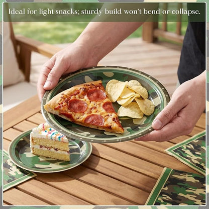 100 Pcs Disposable Camouflage Party Tableware Set - Image 6