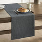 Basic Linen Style Table Runner, 14x36 Inch Charcoal | Mitered Corner Design by ZEEMARTONLINE