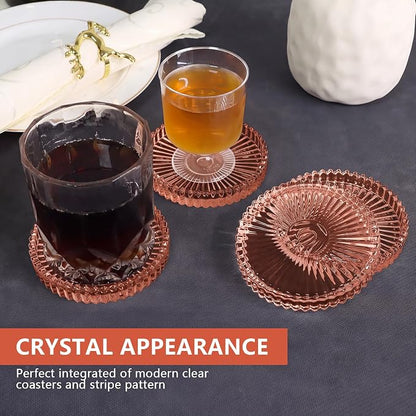 VIBRATITE 4 Inch Glass Coasters Set of 4, Crystal-Like Appearance - Image 4