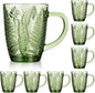 Reallnaive 10 oz Green Drinking Glasses Set of 8, Vintage Glassware by Unknown