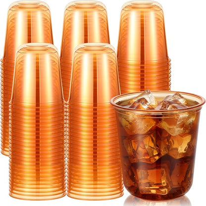 Ziliny 100 Pcs Disposable Stemless Glasses 12oz Crystal Plastic Wine Glasses by Ziliny