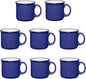 Set of 8 Ceramic Campfire Mugs – 15 Oz, Royal Blue – Coffee & Tea Cups by GiftsbyDesign