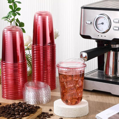 Ziliny 50 Sets Clear Plastic Coffee Cups - Image 2