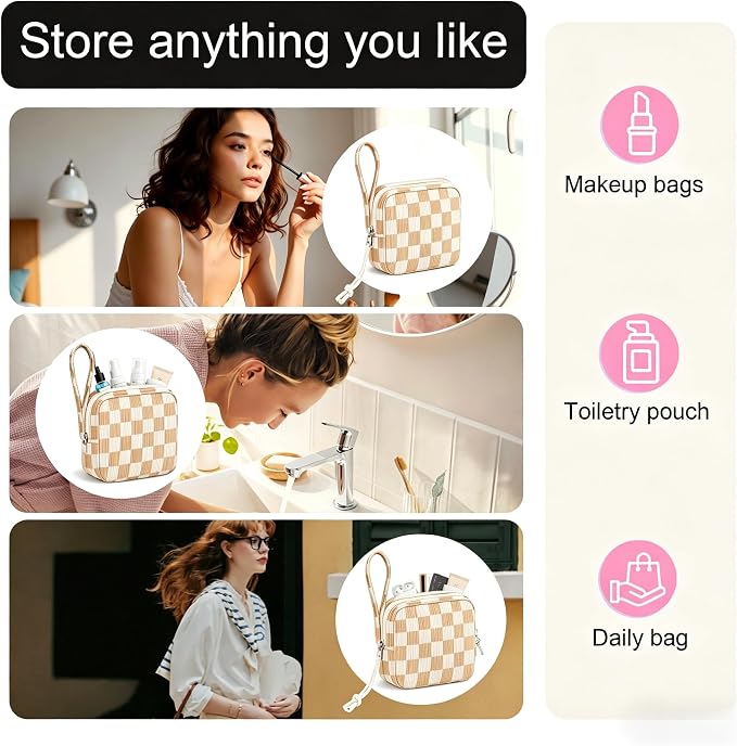 Corduroy Period Pouch for Women, Cute Sanitary Pad Pouch - Image 4