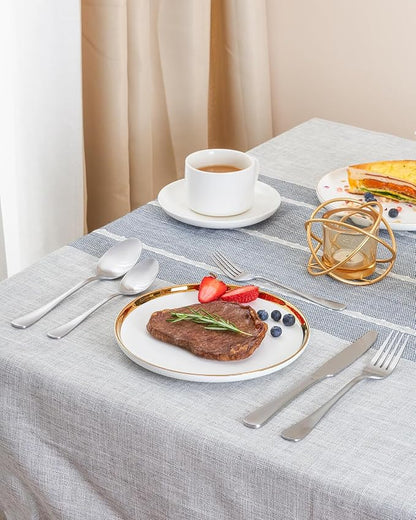 Matte Silverware Set with Steak Knives, 20-Piece Stainless Steel Flatware Set - Image 7