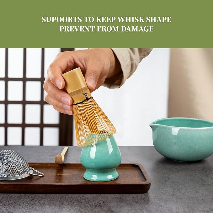YIBO Matcha Whisk Set, Matcha Kit Bamboo Whisk and Ceramic Bowl - Image 5