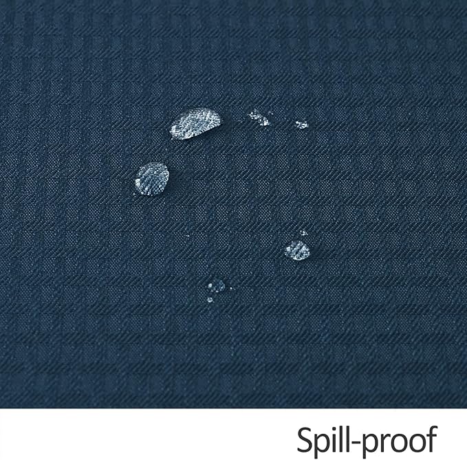 maxmill Square Tablecloth Water Resistance Antiwrinkle Spill Proof Weaved Texture Table Cloth, Decorative Fabric Table Cover for Banquet Parties Event Holiday Dinner, 70 x 70 Inch, Navy Blue
