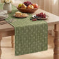 Artoid Mode Olive Green Cross-Star Textured Table Runner, Seasonal Waterproof by ArtoidMode