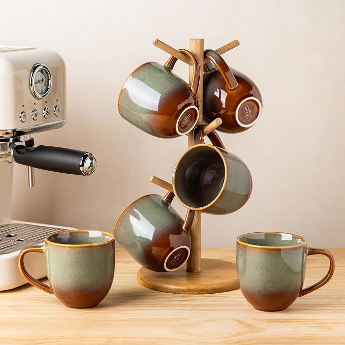 theterra Ceramic Coffee Mugs Set of 6, 12 oz Coffee Cups - Image 7